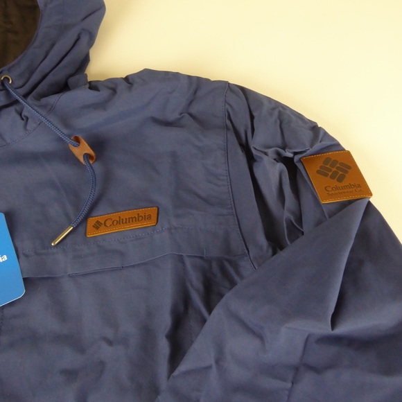 Columbia Full Zip Cotton Nylon Blend Hooded Windbreaker Performance Jacket NWT - Picture 6 of 10